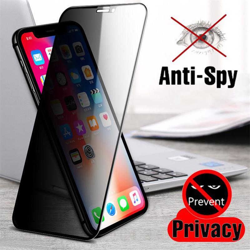Schützende Anti-Spionage-Sichtschutzfolie für Xiaomi Redmi Note 10 Pro Poco X3 Samsung A32 A52 iPhone 12 Pro Max XS MAX 6 7 8 Plus Annti Spy Displayschutzfolie iPhone 11 Pro Max schwarz