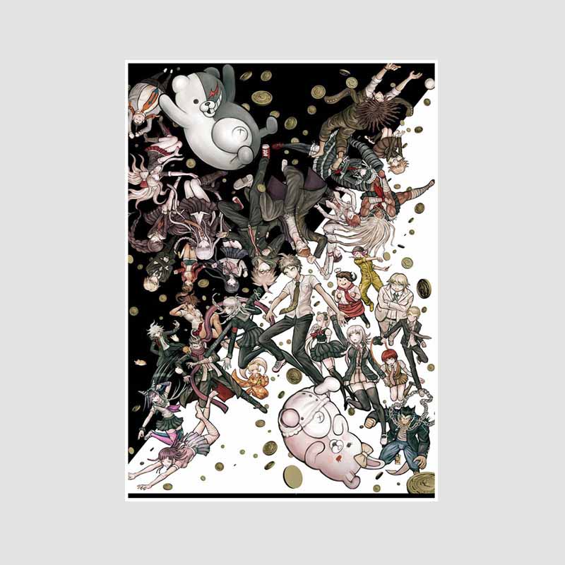 Retro Weiß Papier Cartoon Figur Poster Ästhetischen Klassische Spiel Danganronpa Poster Wand Dekor Home Zimmer Bar Cafe Dekoration Kunst Malerei 42x30cm