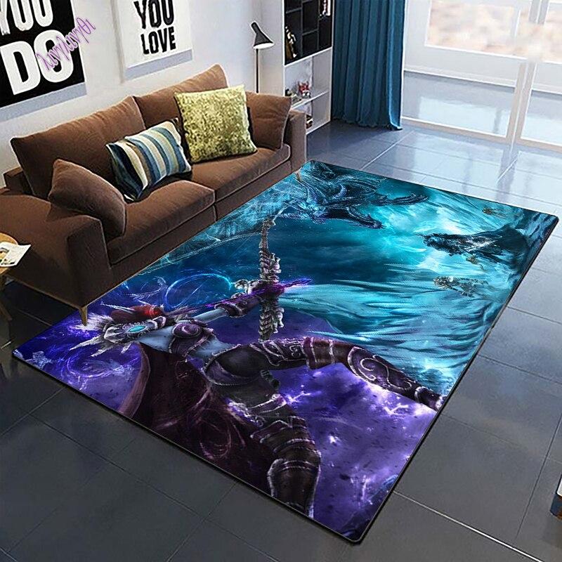 World of Warcraft Coole Kreativität, bedrucktes Muster, rutschfest, Böhmen-Teppich, Bodenmatte, Wohnzimmer-Teppich, Dekoration, Teppich, Wandteppich 100x120cm(39x47 in)