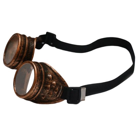 Steampunk-Retro-Brille, verkleidet, kratzfest, UV-beständig, Vintage, coole Halloween-Brille für Halloween-Cosplay antik bronze