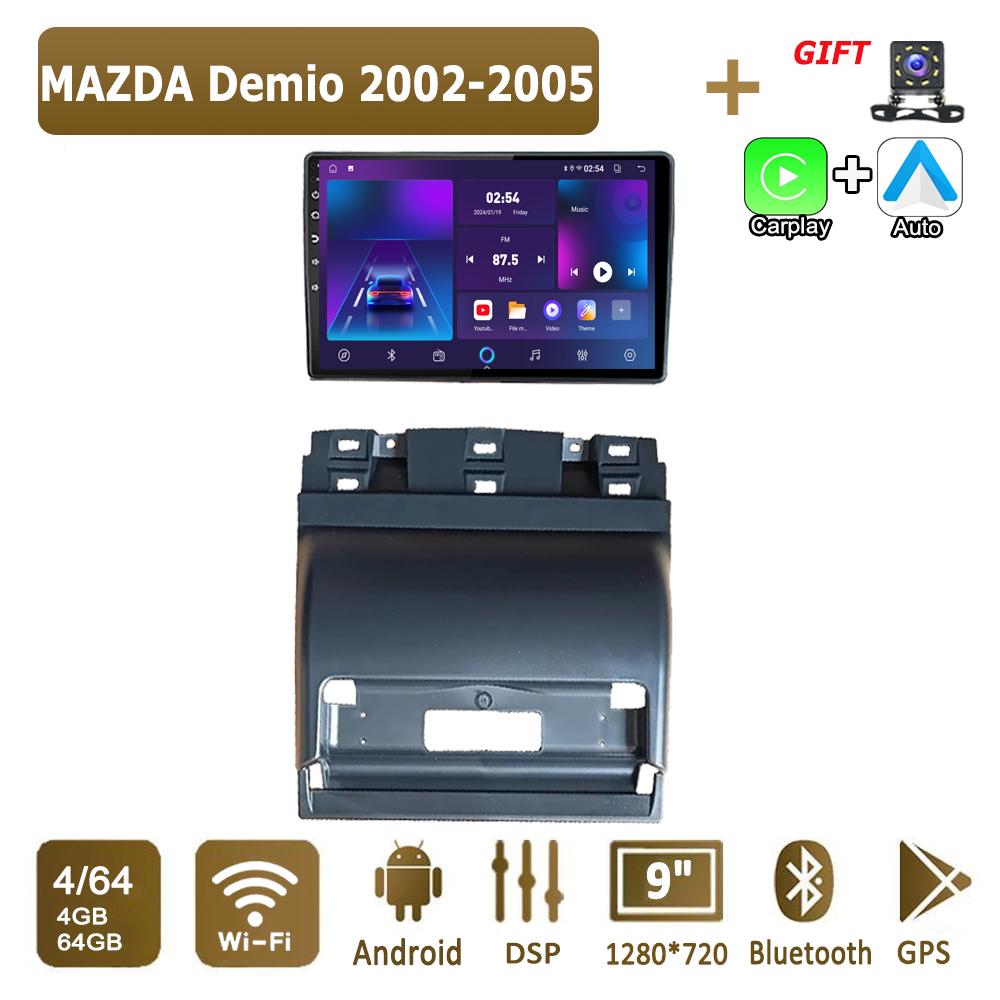 Android Carplay Autoradio für Mazda Demio 2002-2005 Multimedia-Player Head Unit Stereo GPS-Navigation BT WIFI 4 + 64 GB 4+64GB