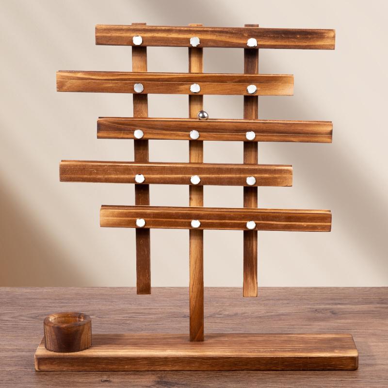Holzkugel-Gleichgewichtsbalken-Spielzeug Lustige Montessori-Spielzeuge Pädagogisches Spielzeug Gleichgewichtskugelbahn-Spielzeug Weintisch Partyspiele Geschenke für Kinder Y5675YY-