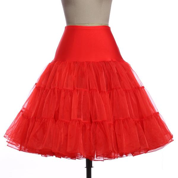 Petticoat Unterrock Damen Retro Vintage Rock Kleid Krinoline Petticoat Rockabilly Unterrock für Hochzeit XL rot