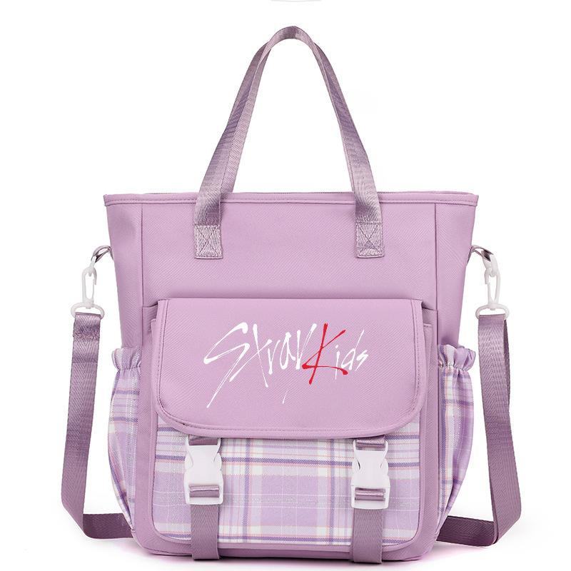 Stray Kids Kombinations-Peripherie-Nachhilfe-Tasche Tragetasche Buch-Tragetasche Grundschultasche Umhängetasche Umhängetasche One size fits all violett