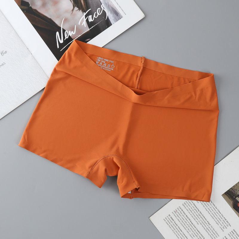 Damen Boxershorts Unterwäsche Nahtlose Höschen Einfarbige Boyshorts Mittlere Taille Höschen Unsichtbare Sicherheitshöschen Weibliche Unterhosen XL(60-70KG) orange