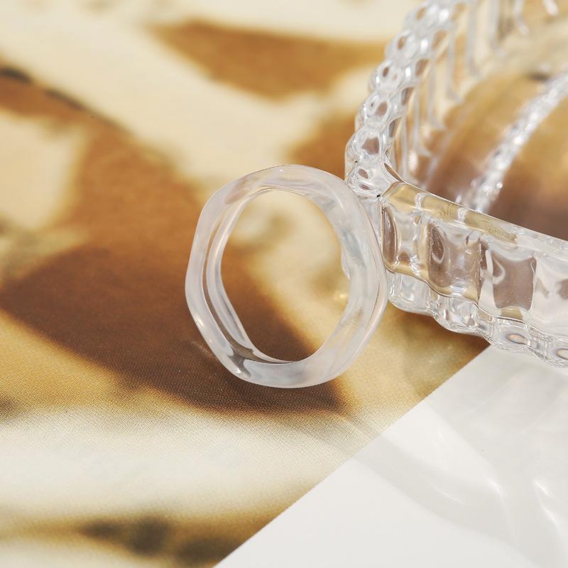 Reine Farbe Transparent Acryl Ring Reine Farbe Trend Mode Niedlichen Ring Harz Ring Damen Mädchen Schmuck