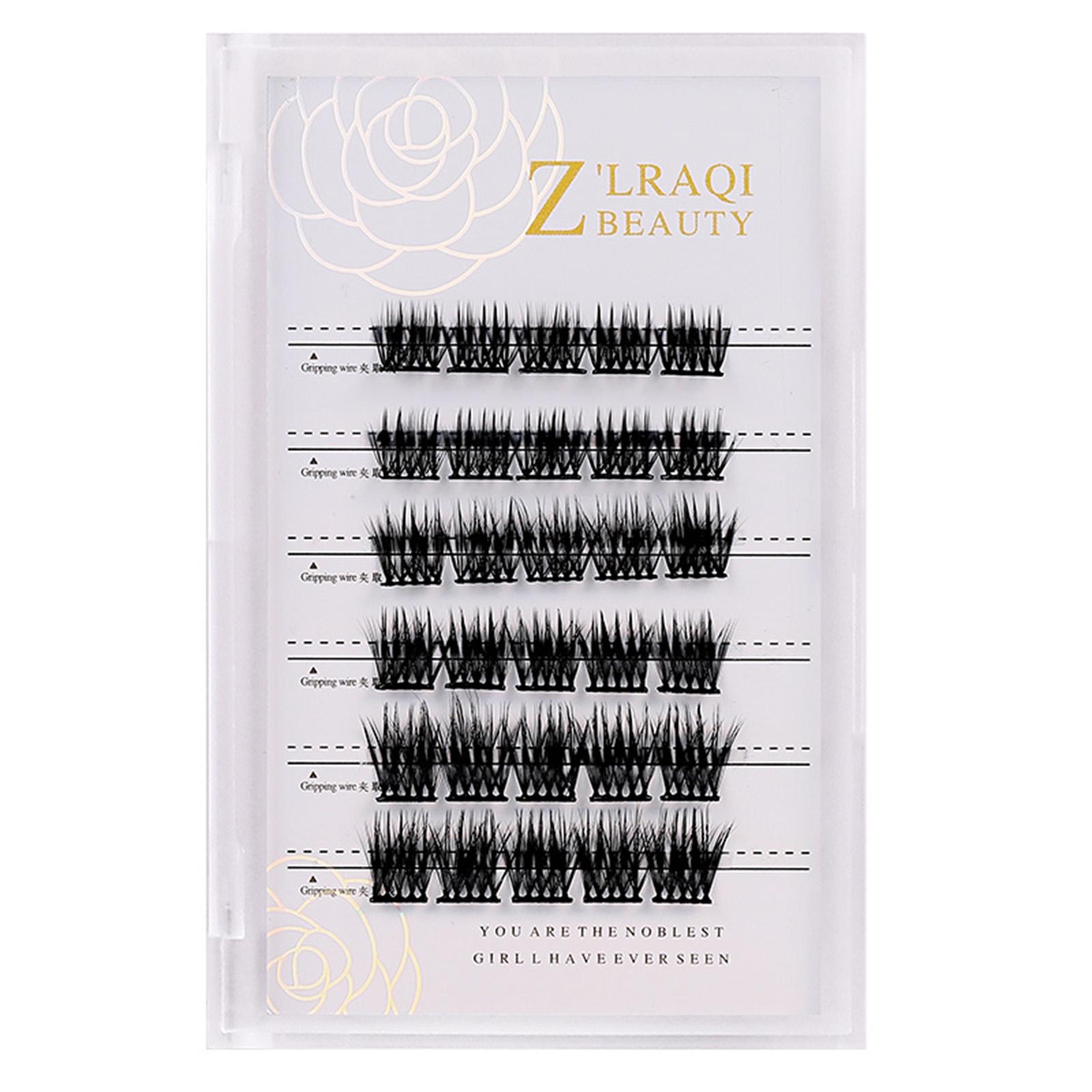 Z'LRAQI BEAUTY Einzelne falsche Wimpern, selbstklebende Cluster-gefälschte Wimpern, kleberfreie Wimpern schwarz