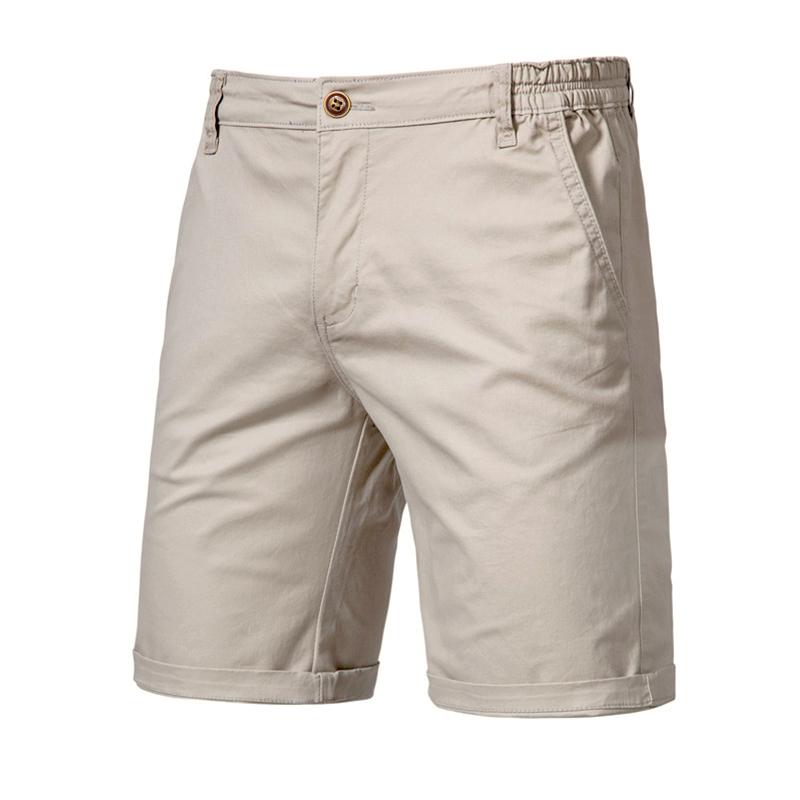 Usegiraffe Sommer-Herren-Shorts, Freizeithosen, Herren-Unterteile, bequeme Baumwolle, hochwertige Herren-Hosen, schlichte Business-Mode, schlank 30 champagner
