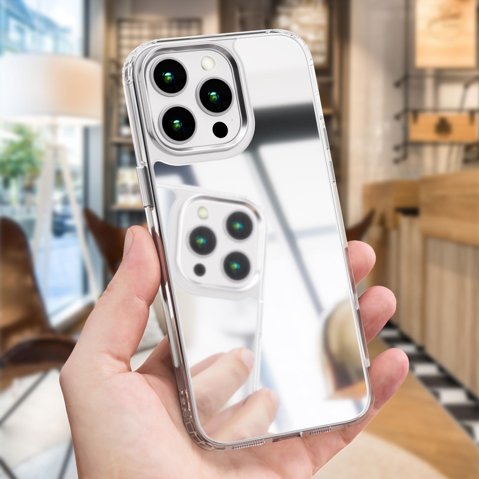 Schminkspiegel-Handyhüllen für iPhone 11 13 XR 15 Pro Max 12 14 Pro Max Hülle iPhone 16 XS Max Schutzhülle Spiegel Exquisiter Cartoon Wasserdicht iPhone 16 Pro silber