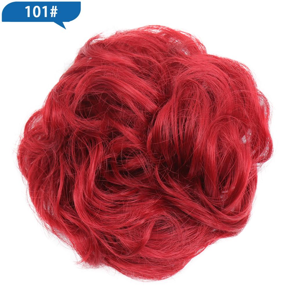 Haarknoten, Haarteil, dunkelbraun, Messy Bun, Haarverlängerung, für Damen, gewellt, lockig, Hochsteckfrisur, Haargummi, elastisch brown