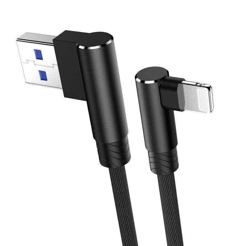 1 2 3 m 90 Grad USB-Datenladekabel für iPhone 11 12 13 14 PRO Xs Max Xr X 8 7 6 6S Plus 5 5S SE2020 iPad-Kabel Origin-Mobiltelefon lang kurz 3m schwarz