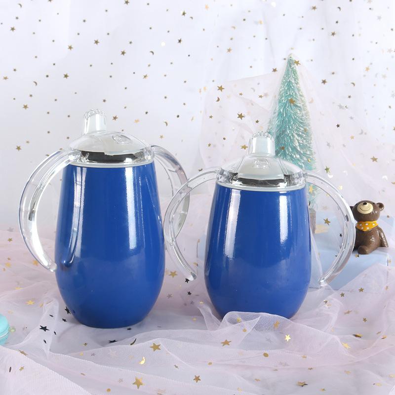 Innen und Außen Stahl Thermosbecher Sublimation Kinder Babyflasche Großer Bauchbecher Eierschalenbecher Eis-Bulle-Becher Langlebig 8oz