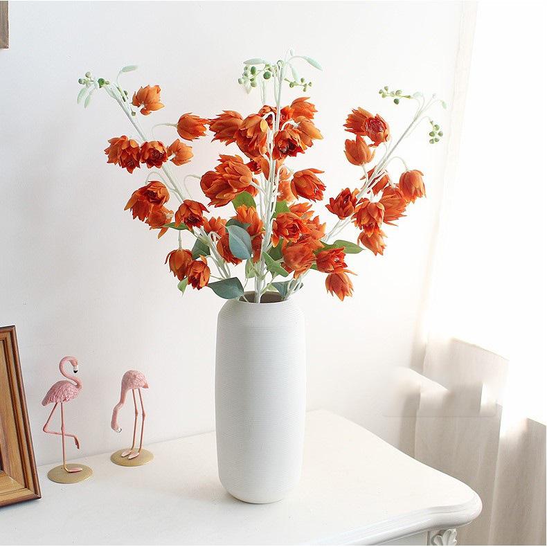 Künstliche Blumen Campanula Blumen Fake Blumen Trockenblumen Hochzeitsdekoration Blumen orange