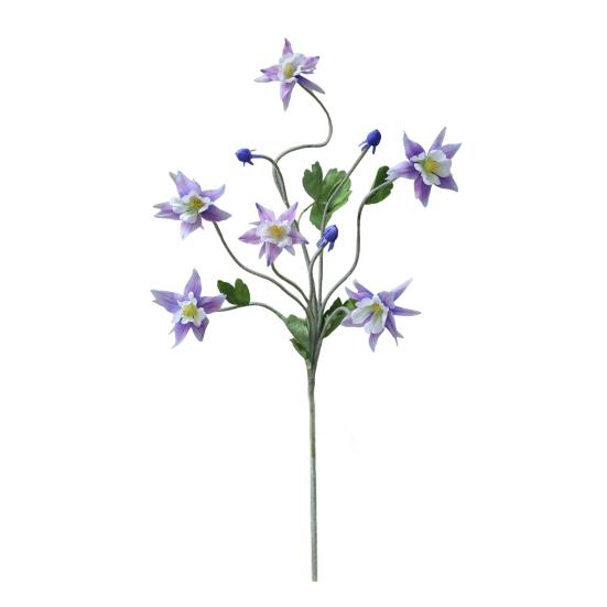 Künstliche Akelei Blume Kunstblumen mit Blütenstiel für Zuhause Stiele Realistisch Künstlich Büro Hochzeit violett