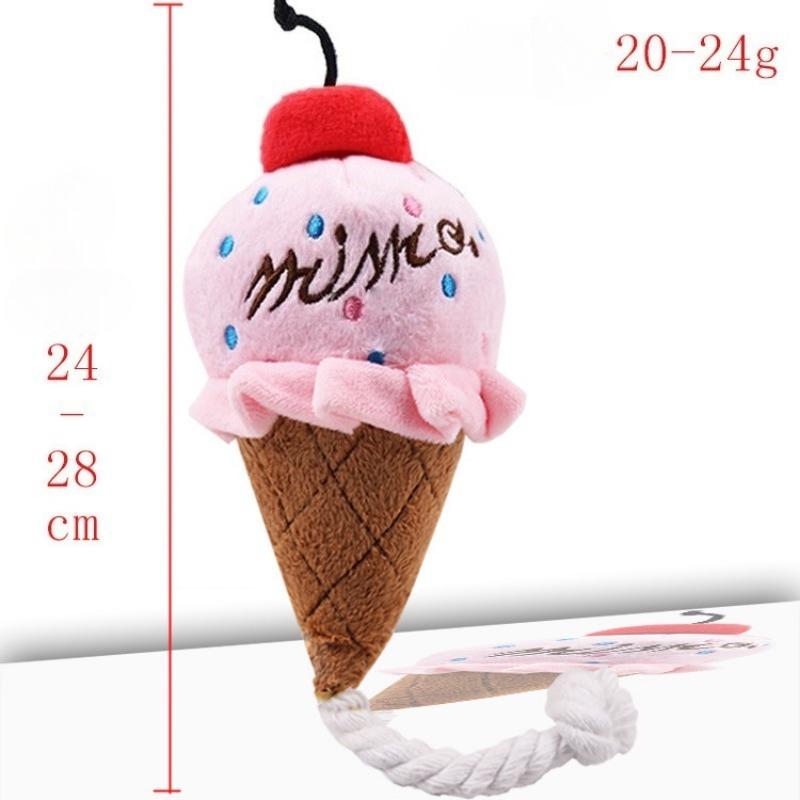 Haustierspielzeug, Zweifarbige Eiscreme-Geräuschspielzeuge, Rosa und Blau, Haustierhunde, Hundespielzeug, Katzenspielzeug. rosa