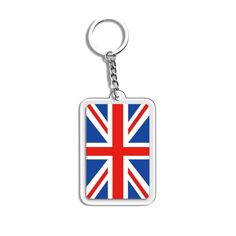 1 Stück Acryl Mode Schlüsselanhänger Charm Schlüsselring Geschenke Autodeko Flagge Schlüsselanhänger Flagge Schlüsselanhänger Flaggen Taschenanhänger F