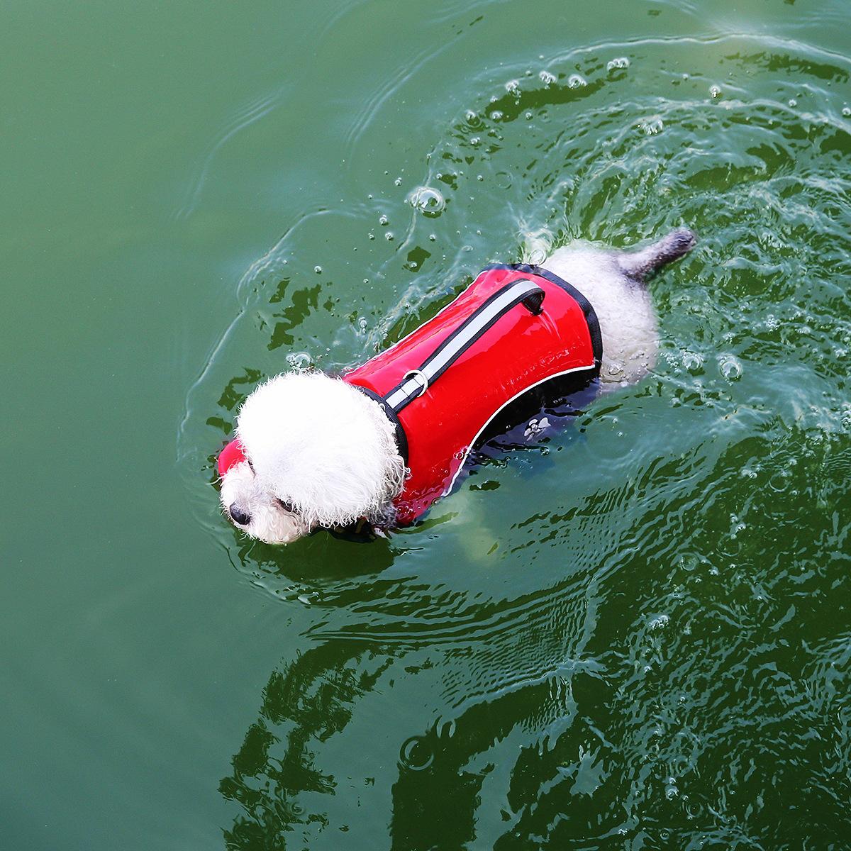 Schwimmweste Hund Sommer Schwimmweste Mit Abnehmbarem Frontschwimmer Verstellbar Hohe Schwimmfähigkeit Badeanzüge Für Kleine Mittlere Hunde Schwimmen (red,XS for 1.5-2.5kg) rot