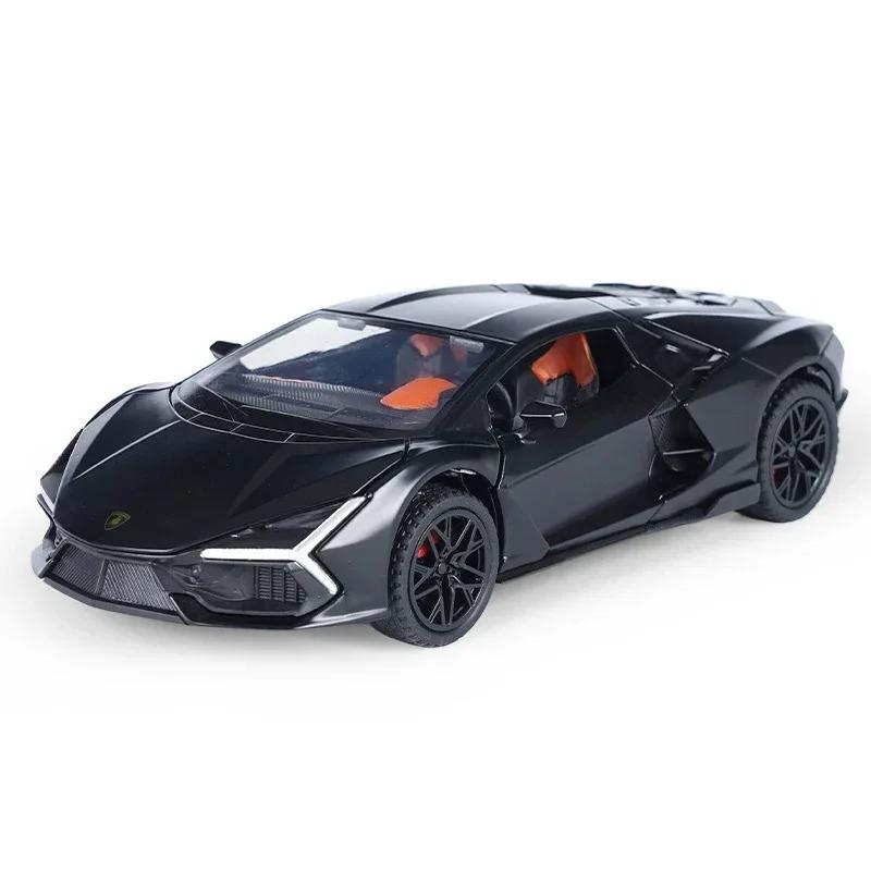 Lamborghini Revuelto Modellauto aus Metallguss im Maßstab 1:32 mit Sound und Licht – ideales Spielzeug für Kinder, Sammler und Hobbys, Geschenkidee für Jungen und Kinder (A893) schwarz