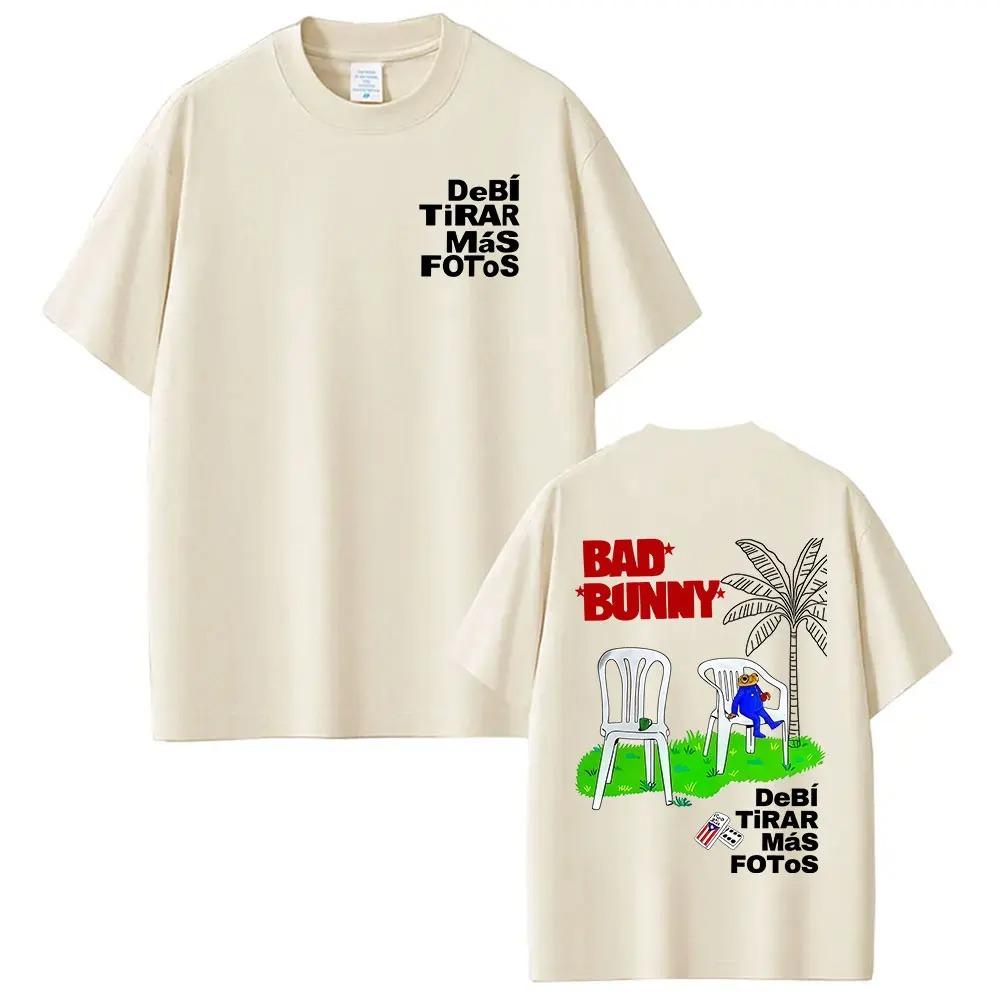 Rapper Bad Bunny Tour 2026 Debi Tirar Mas Fotos DTMF Merch T-Shirt Unisex Kleidung Sommer Rundhals Hip Hop Popmusik T-Shirts Streetwear XXXL rosa