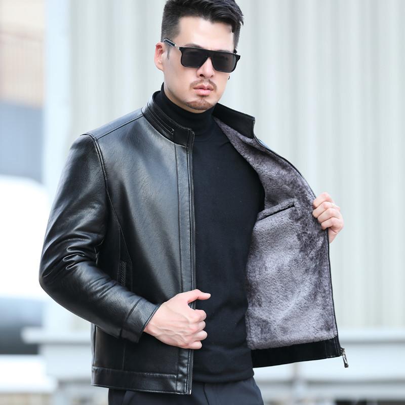 Herbst und Winter Neue Stil Schaffell Echtes Leder Jacke herren Pelz Einteiliges Verdickt Leder Jacke Mittleren Alters Jacke herren Kleidung M
