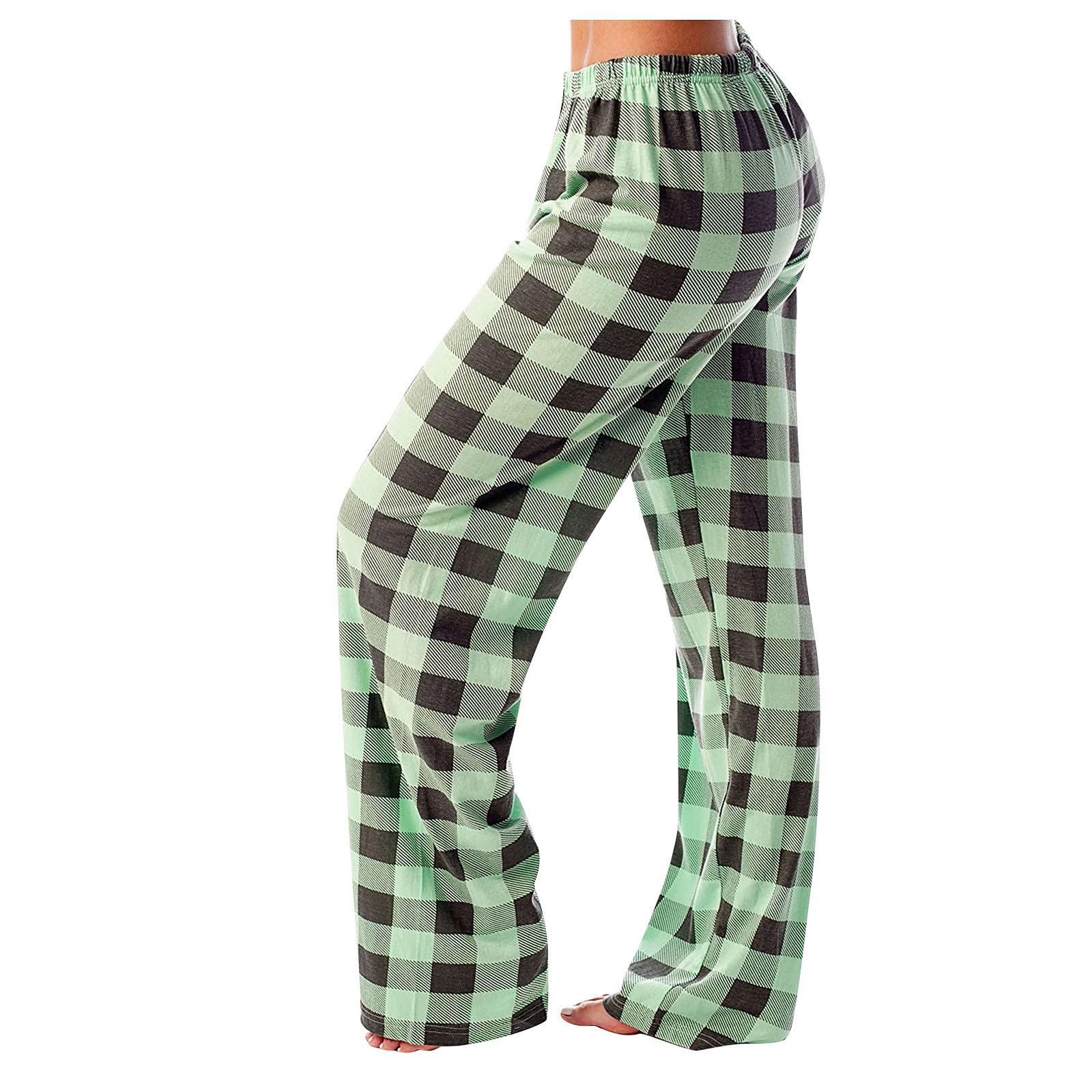 Frauen Herbst Winter Plaid Gedruckt Hosen Volle Länge Lange Hosen Sport Hosen S