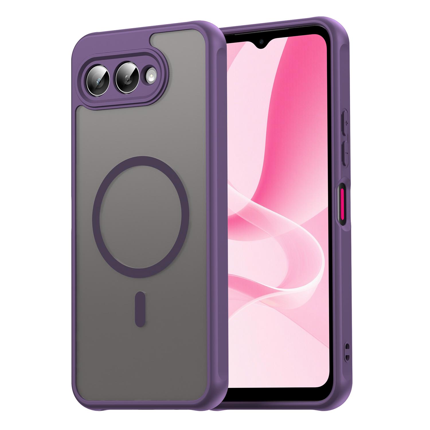 T-Mobile REVVL 8/T Phone 3 Handyhülle, Magnetische stoßfeste Handyhülle, Hybrid-Bumper-Abdeckung für T-Mobile REVVL 8/T Phone 3 violett