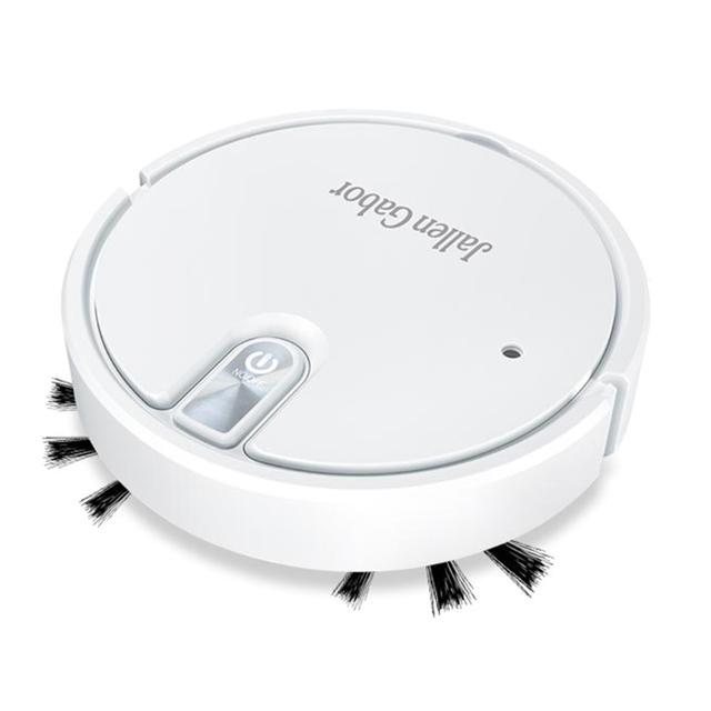 5-in-1-Roboter-Staubsauger, kabellos, mit LED-Atmosphärenbeleuchtung, leises Staubsaugen, Wischen, Befeuchten, Vakuumieren weiß