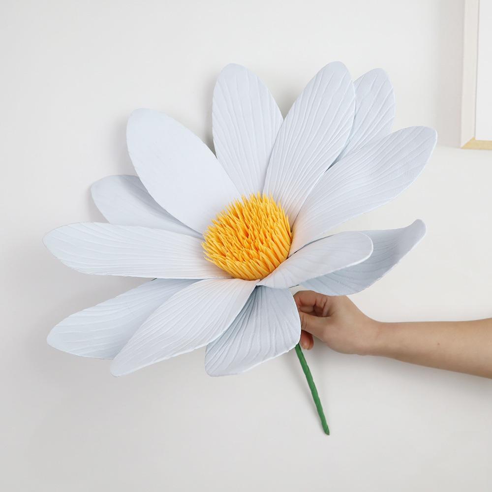 45cm Simulations-Gänseblümchen Riesige Willkommensblume Neue Kunstblumen Blumen Show Requisiten licht grau