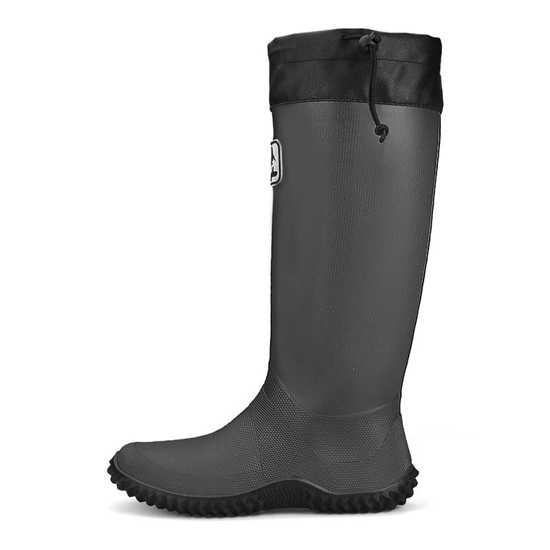 Mode im neuen Stil Herren Kochschuhe Lange hochwertige Landwirtschaft Regenstiefel für Männer Wasser Designer Mode Arbeiten Erwachsene Männer Angelschuh 44-45 schwarz