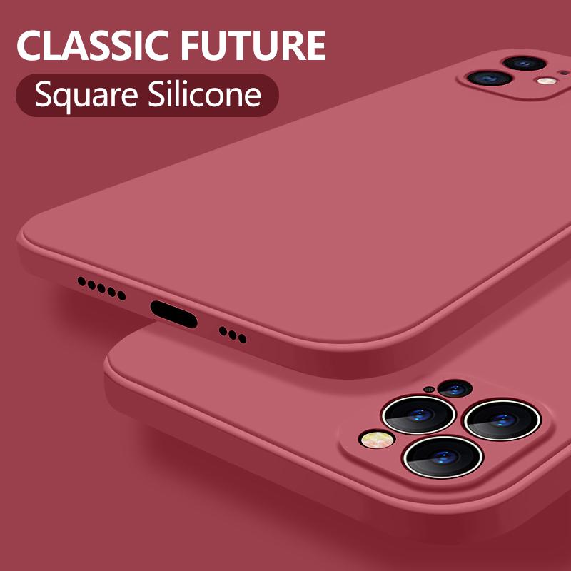 Neue Weiche Flüssigsilikon Handyhülle mit Kameraschutz Stoßfest Für iPhone 16 14 Pro 15 12 Pro MAX 11 Pro SE 2 2020 XR XS 7 8 Plus 16E Air 17 iPhone 15 Pro Max rose rot