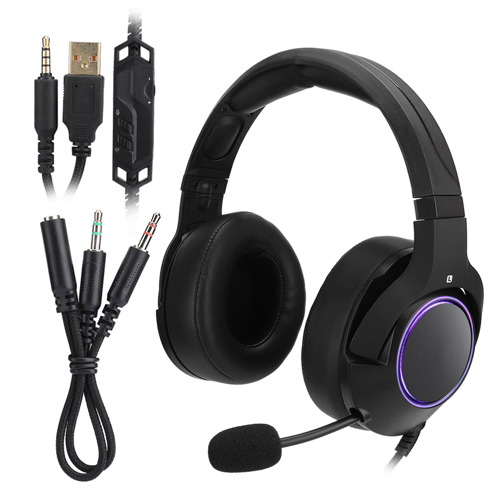 Am Kopf montiertes kabelgebundenes leuchtendes RGB-Gaming-Headset Kopfhörer mit Mikrofon für PS4