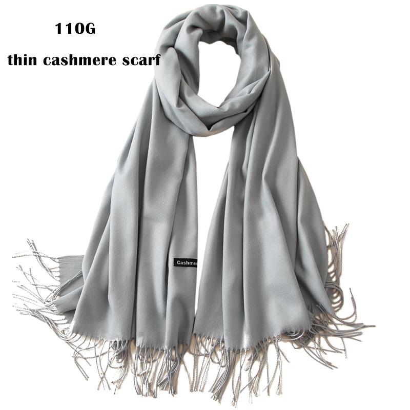Luxusmarke Solider Kaschmir Damen Schal Winter Warmer Schal und Wickeltücher Bandana Pashmina Weicher Langer Damen Foulard Dicke Decke