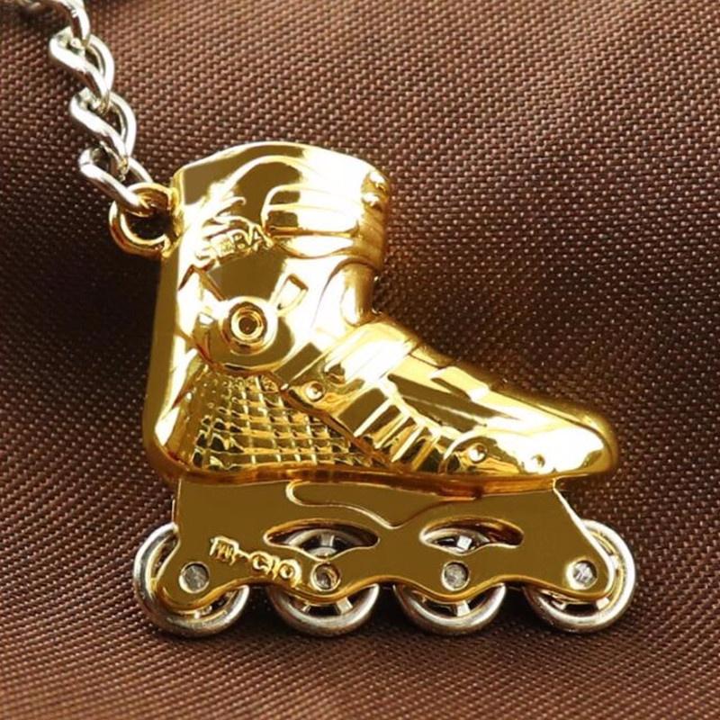 Mini-Skating-Schuhe, Rollschuhe, Schuhe, Schlüsselanhänger, kreativer WM-Charm-Anhänger, Schlüsselanhänger, Geschenk gold