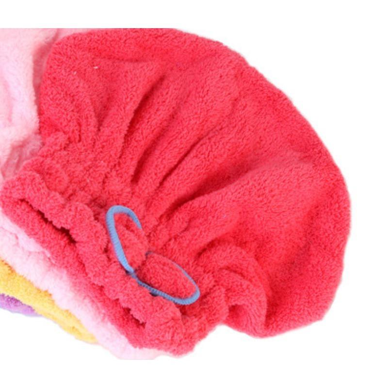 Korallensamt-Duschhaube für Erwachsene, weiches, saugfähiges Handtuch zum Trocknen der Haare, verdicktes, schnelltrocknendes Bandana, süße Schleife, Trockenhaube für die Haare hellrosa