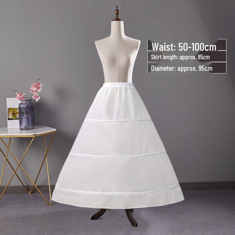 Brautkleid Unterrock: Vier Reifen, Fünf Rüschen, Mehrlagige Unterstützung, Superbauschiger Reifrock für Kleid.