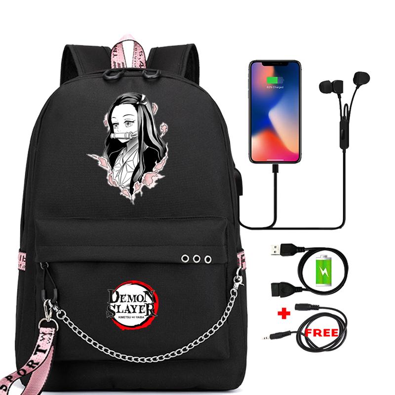 Anime-Büchertasche, Teenager-Rucksack, Unisex, Schultaschen für Jungen und Mädchen, Mochilas, Cartoon-Druck, Laptop-Rucksack, Rucksack für den Schulanfang