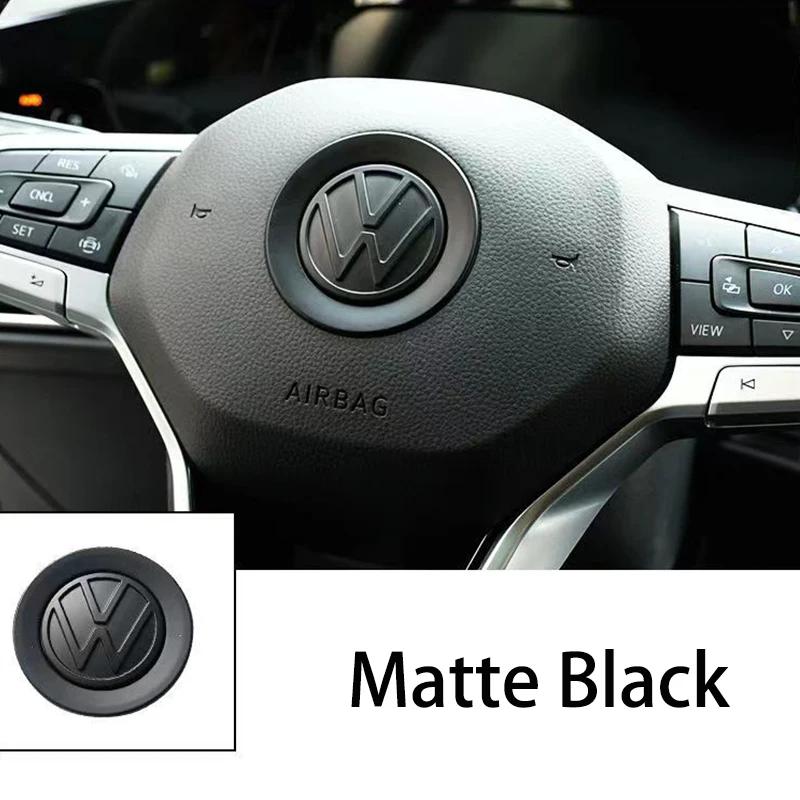 Für VOLKSWAGEN VW Auto Innenraum Lenkrad Emblem Abzeichen Aufkleber Zubehör Für Volkswagen GTI R-Line R Polo T5 Golf Passat matte schwarze