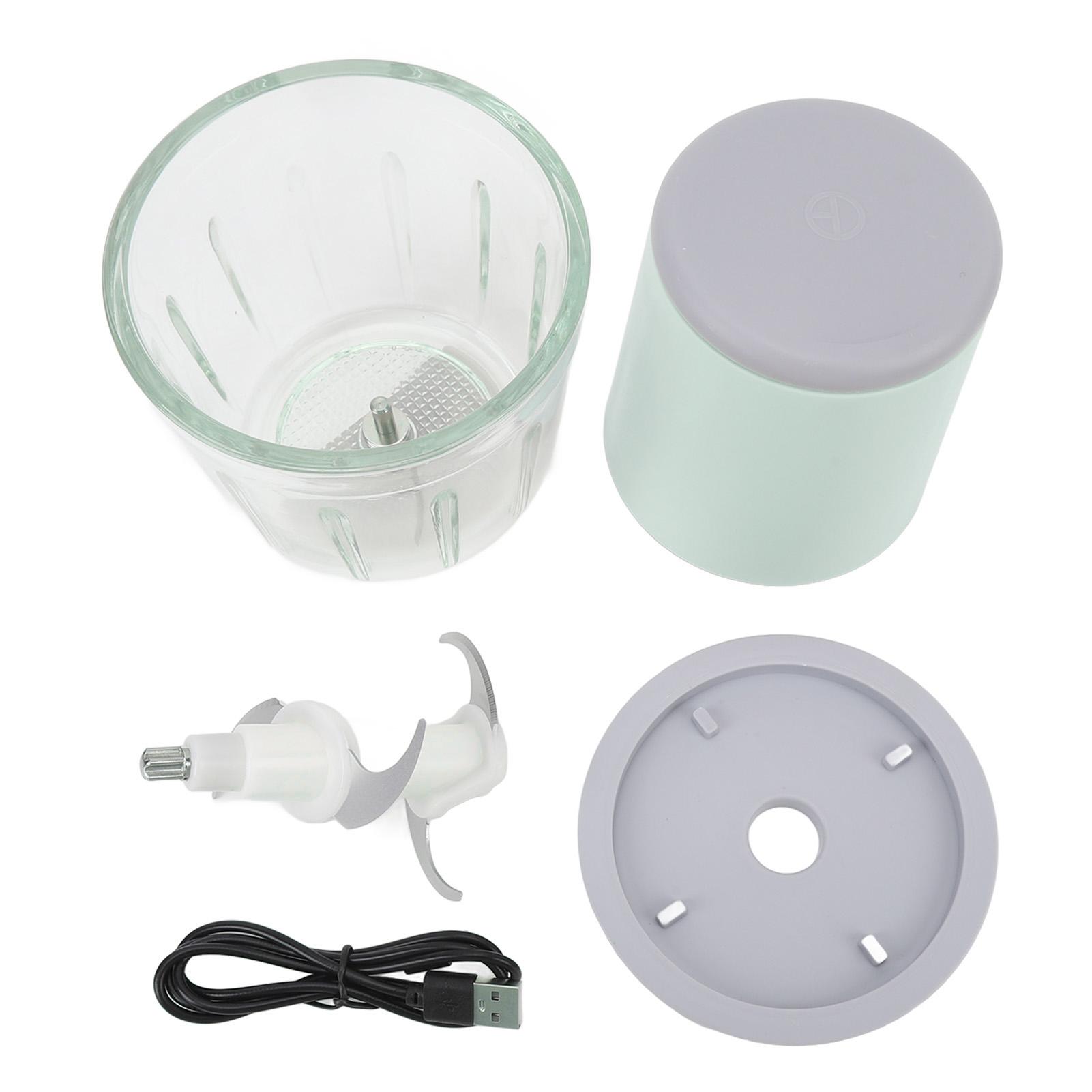 600ml Mini-Küchenmaschine Kabellos Leistungsstark Einfache Reinigung Fleischwolf Kleiner Elektrischer Lebensmittelzerkleinerer L(for 6.5-9kg) grün