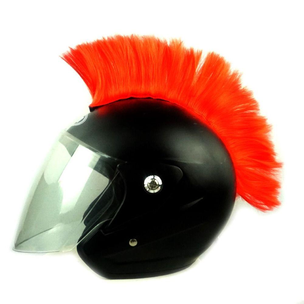 Punk Irokesenhelm Perücke Schneidbare Helmdekoration Haare DIY Hahnenkamm Helm Perücke Vollgesichts Offroad A