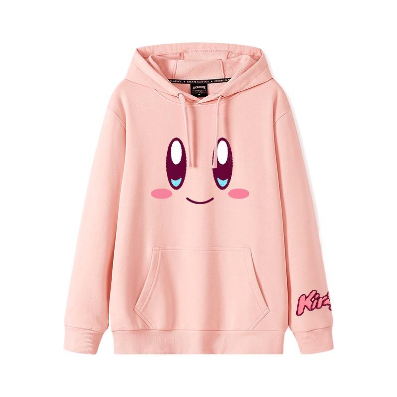 2025 Herbst und Winter Weich und niedlich Kirby Cartoon Anime Peripherie Jungen und Mädchen Hoodies neuer Stil Kinderbekleidung Hoodie 160 beige