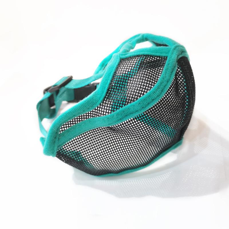 Kurzschnauzen-Hundemaske Verstellbar Atmungsaktives Netz Französische Bulldogge Mops Maulkorb Maske Anti-Bell-Zubehör DC05 M blue