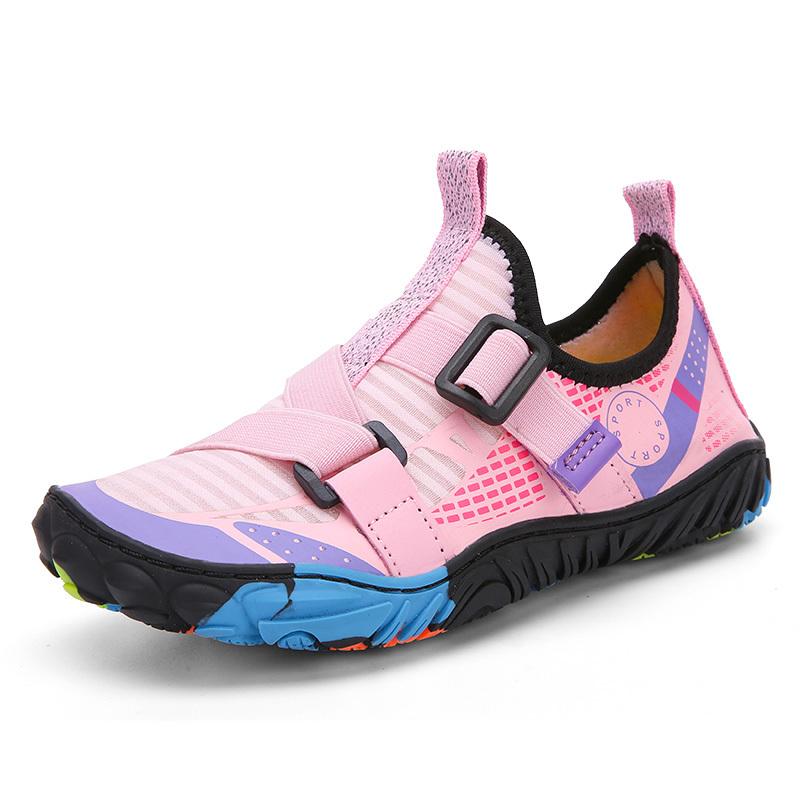 Kinder Barfuß Aqua Schuhe Kinder Entwässerung Strand Schwimmen Wasser Schuhe Schnell Trocknend Bootfahren Tauchen Angeln Surfen Sport Waten Turnschuhe 35 rosa