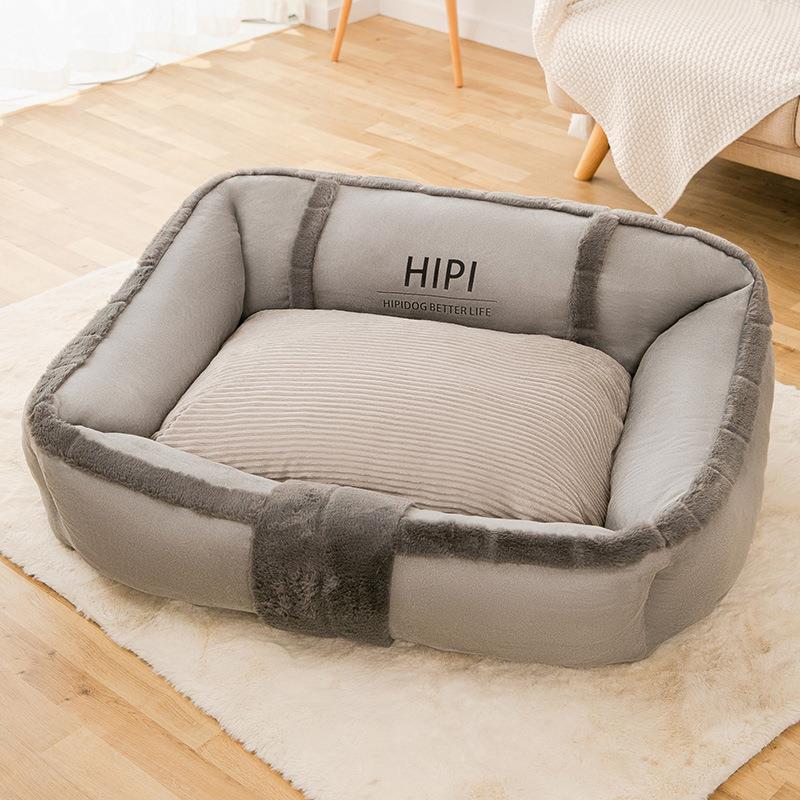 Hundehütte Herbst Golden Retriever Hundehütte Universell für Alle Jahreszeiten Abnehmbar und Waschbar Bissfest und Demontagesicher Haustierbedarf S :45*35*28cm gray