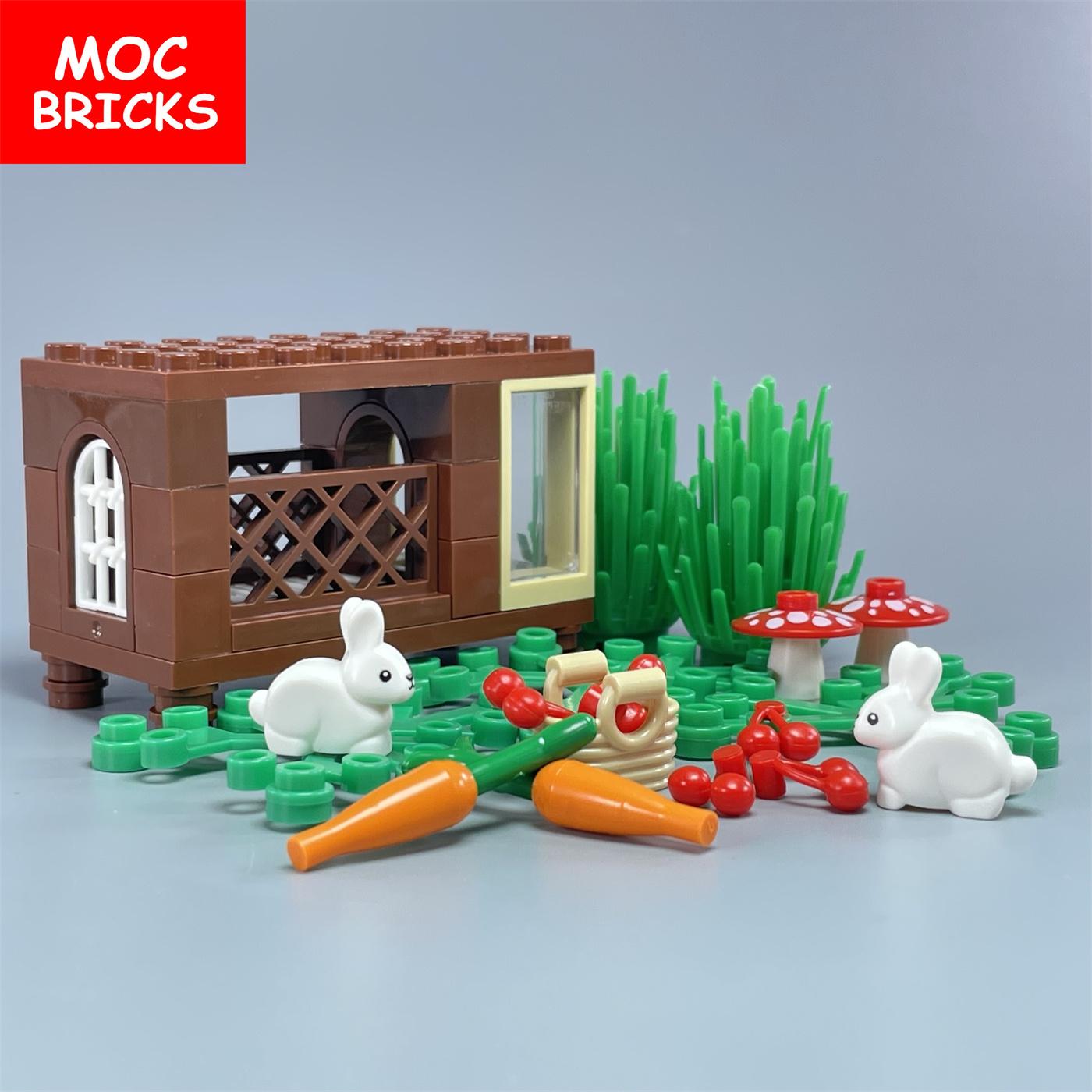 MOC Bausteine Tier Hase Kaninchen Bau 29685pb02 Bauernhaus Pinsel Stadt Konstruktionsbausteine Kindergeschenk