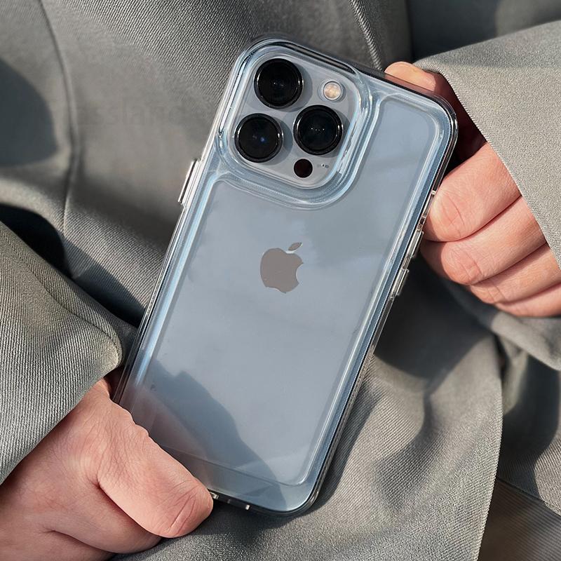 Luxus stoßfeste klare Hülle für iPhone 11 12 13 Pro Xs Max Kameraobjektiv Schutz für iPhone XR 7 8 Plus Transparent Soft Cover For iPhone 12 Pro reinfarbig