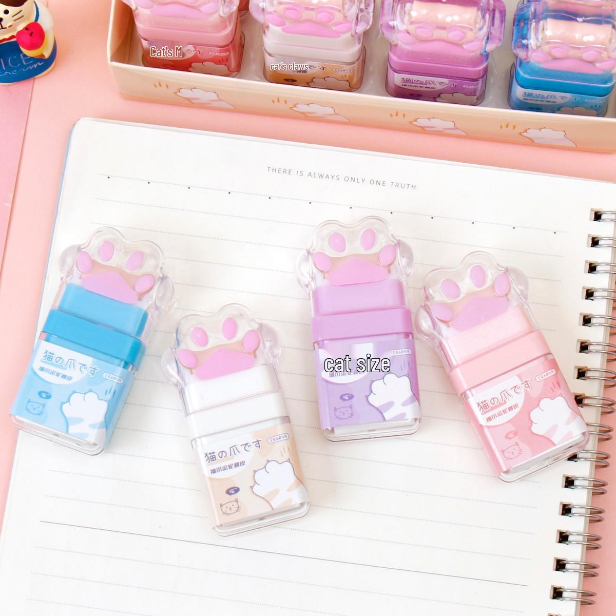 Cartoon Katzenpfoten Roller Radiergummi für Schüler - Lustiges und Effizientes Bleistiftkorrekturwerkzeug Three Colorful Cat Paw Roller Erasers