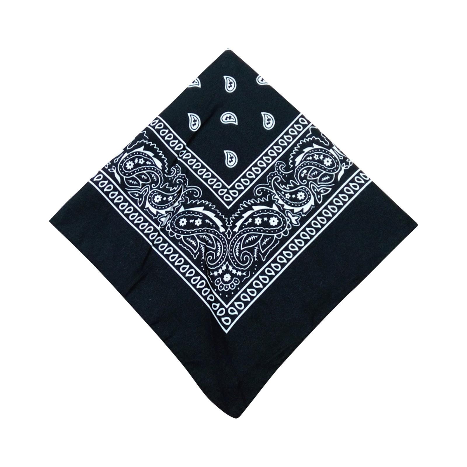 Baumwolle New Tie-Dyed Kopftuch Paisley Scroll Bandana Tie-Dyed Square One Size schwarz