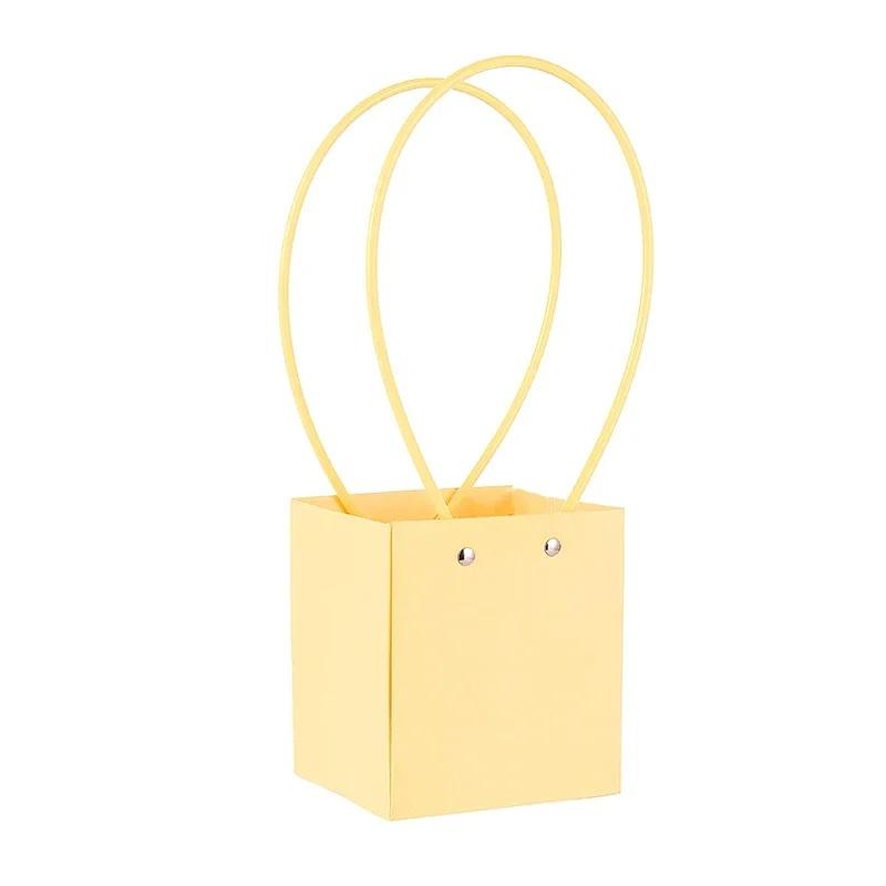 1 stücke Neue Farbige Wasserdichte Kraft Papier Handtasche Handheld Geschenk Snack Bouquet Handtaschen Festival Blume Geschenk Verpackung Handtasche Other