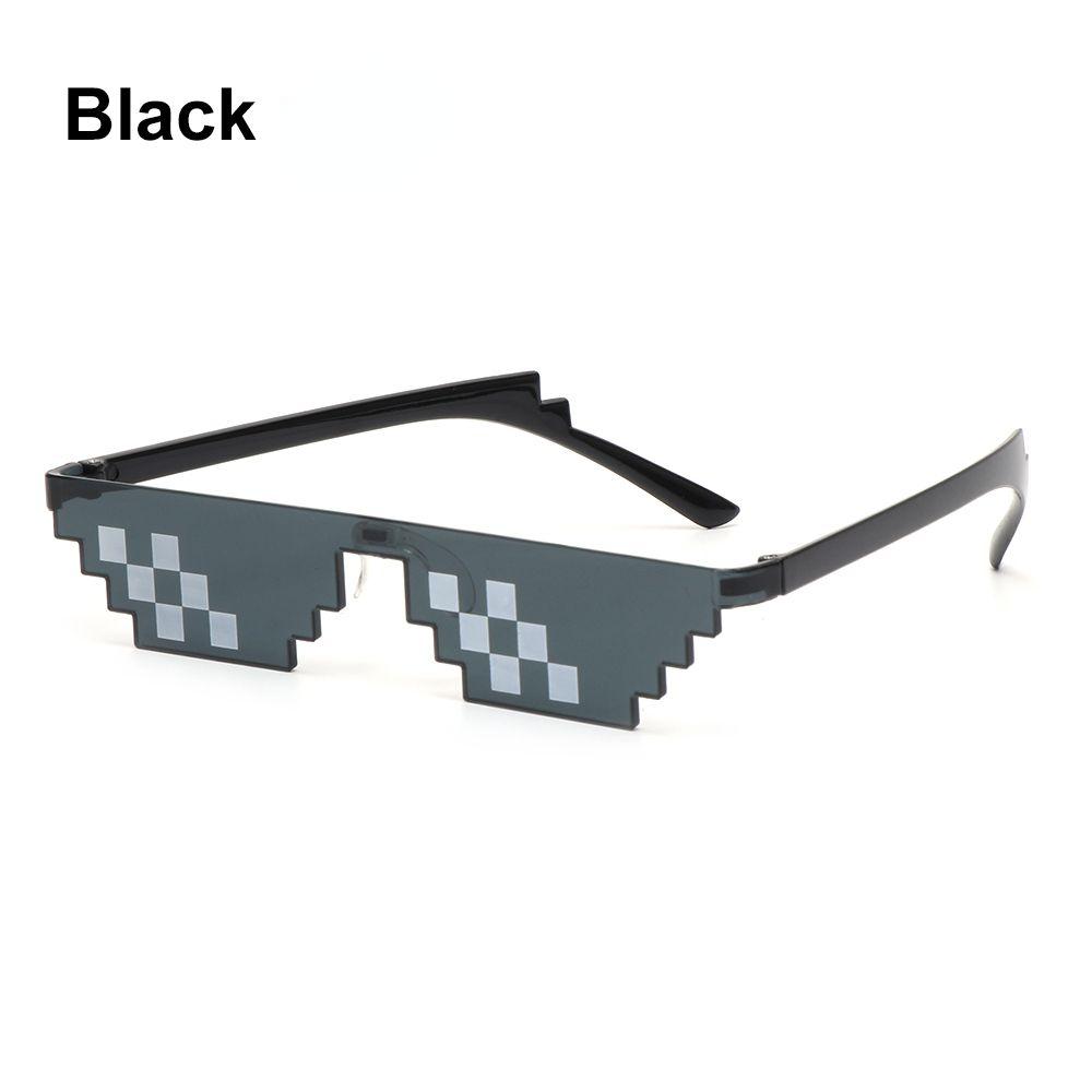 NEUES Design, lustige Mosaik-Sonnenbrille, Thug Life-Sonnenbrille, Pixel, Schwarz, Retro-Gamer-Roboter-Sonnenbrille, Geburtstagsparty, Cosplay, Gefälligkeiten schwarz
