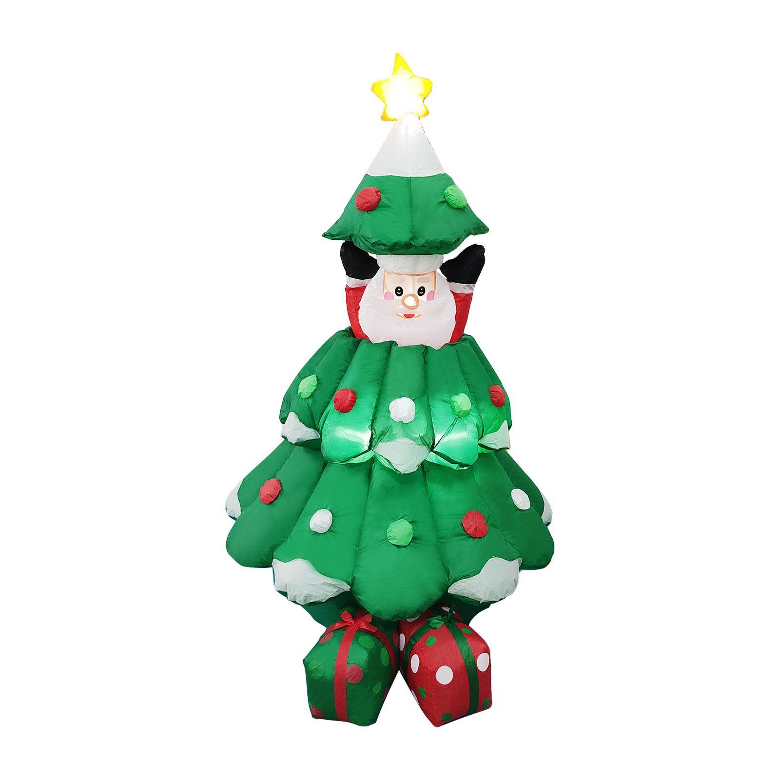 6FT Weihnachten Aufblasbare Hebbare Santa Claus Weihnachten Baum Geformt LED Blow Up Santa Aufblasbare Requisiten US Plug grün